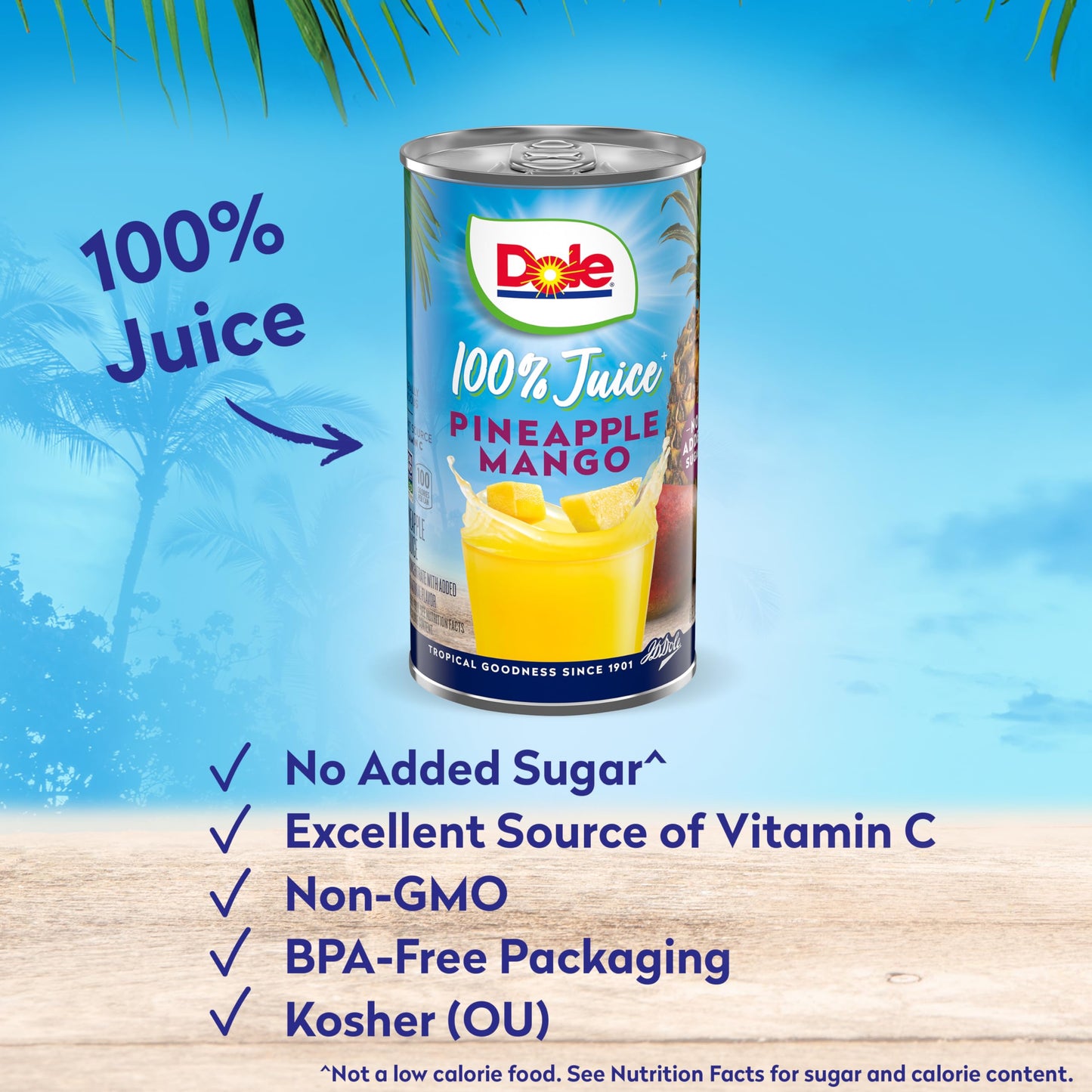 Dole 100% Juice, Pineapple, 46 Ounce Cans (Pack of 6)