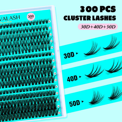 VAVALASH DIY Lash Extension Kit 280 Clusters Individual Lashes Kit 30D 40D 0.07D-10-16mm Lash Clusters, Lash Bond and Seal, Lash Tweezer for DIY Eyelash Extension at Home（Kit-30D+40D-0.07D-10-16MIX）