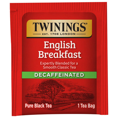 Twinings English Breakfast Black Tea, 100 Individually Wrapped Tea Bags, Smooth, Flavourful, Robust, Caffeinated, Enjoy Hot or Iced