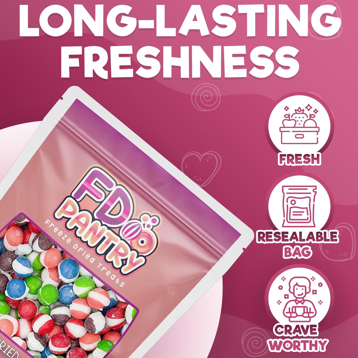 Fruit Crunch Original Candy Freeze Dried 16 oz 1 pound - Assortment Strawberry, Orange, Lemon, Grape, Lime Flavors Large 1lb Big Bag Pouch - Ideal Gift Snack 16oz