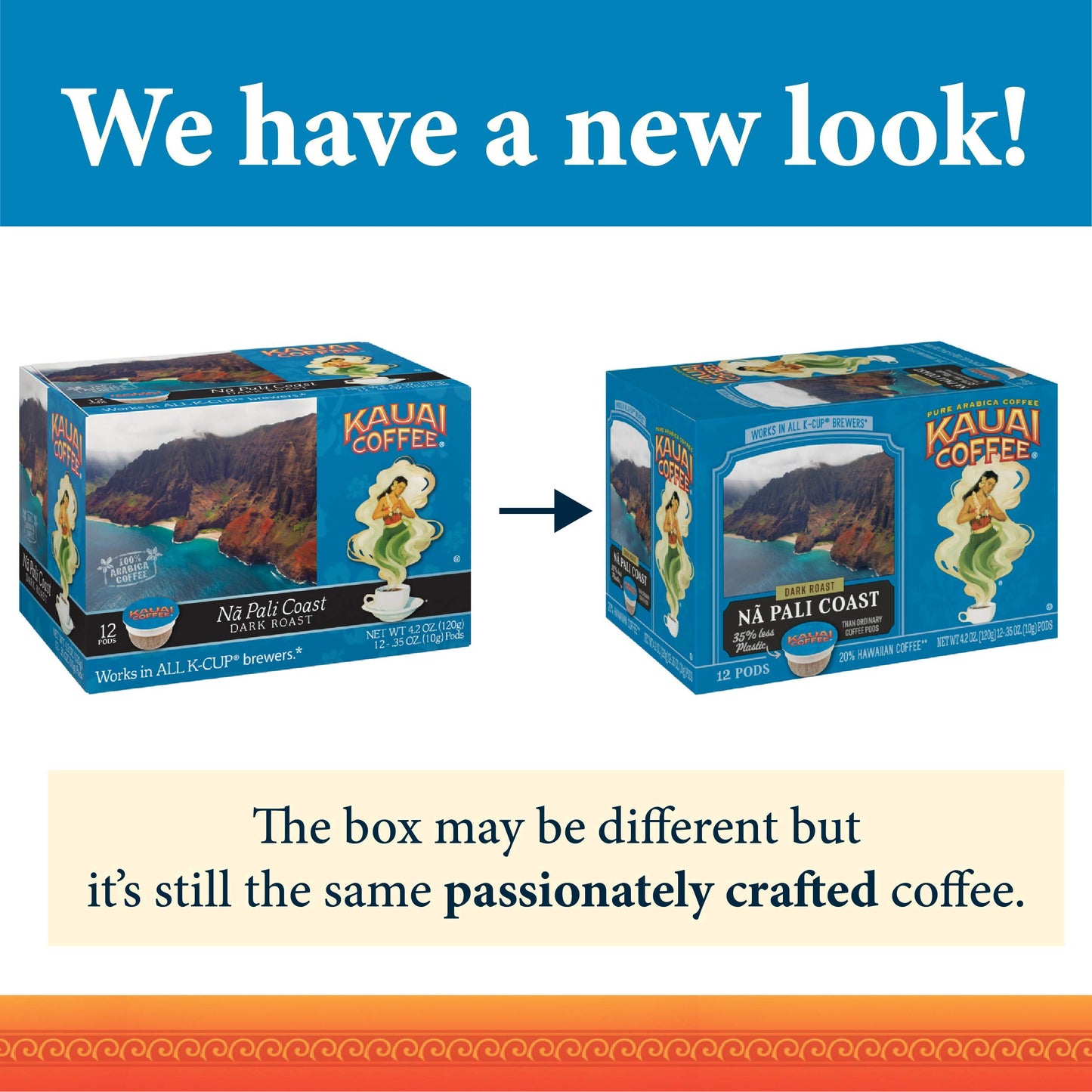 Kauai Coffee Na Pali Coast Dark Roast - Compatible with Keurig Pods K-Cup Brewers (1 Pack of 12 Single-Serve Cups)