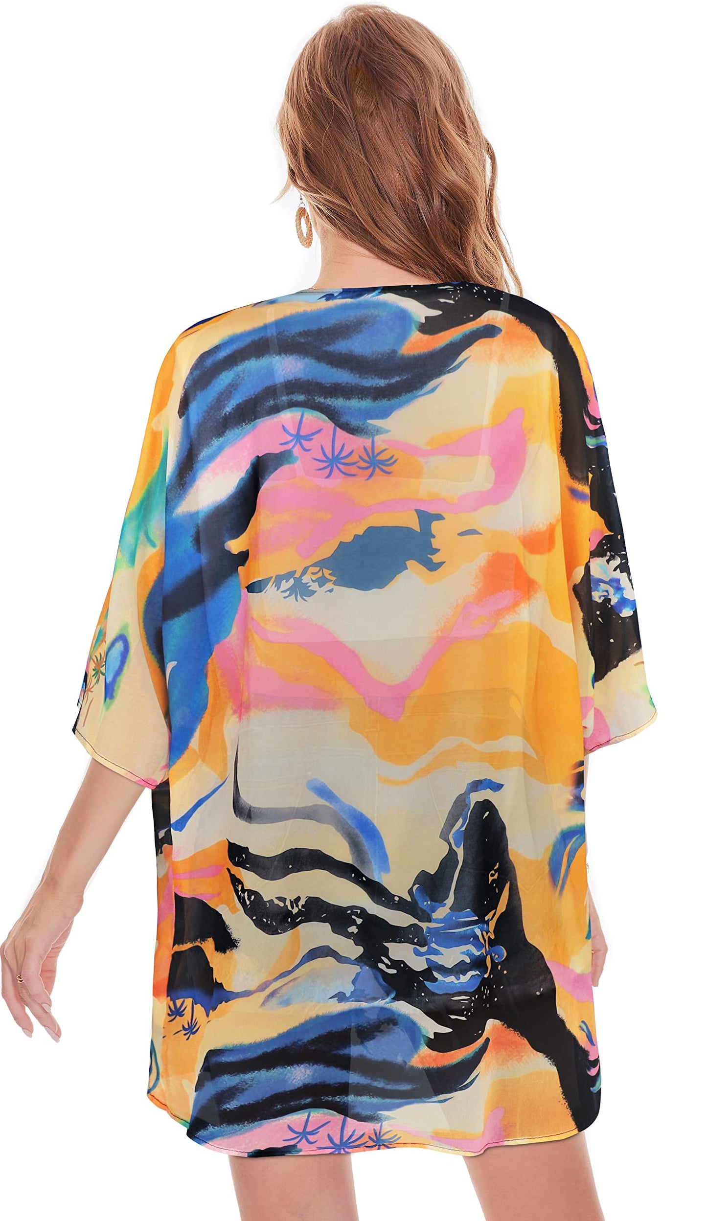 Womens Kimono Beach Cover Up Chiffon Cardigan Floral Tops Loose Capes