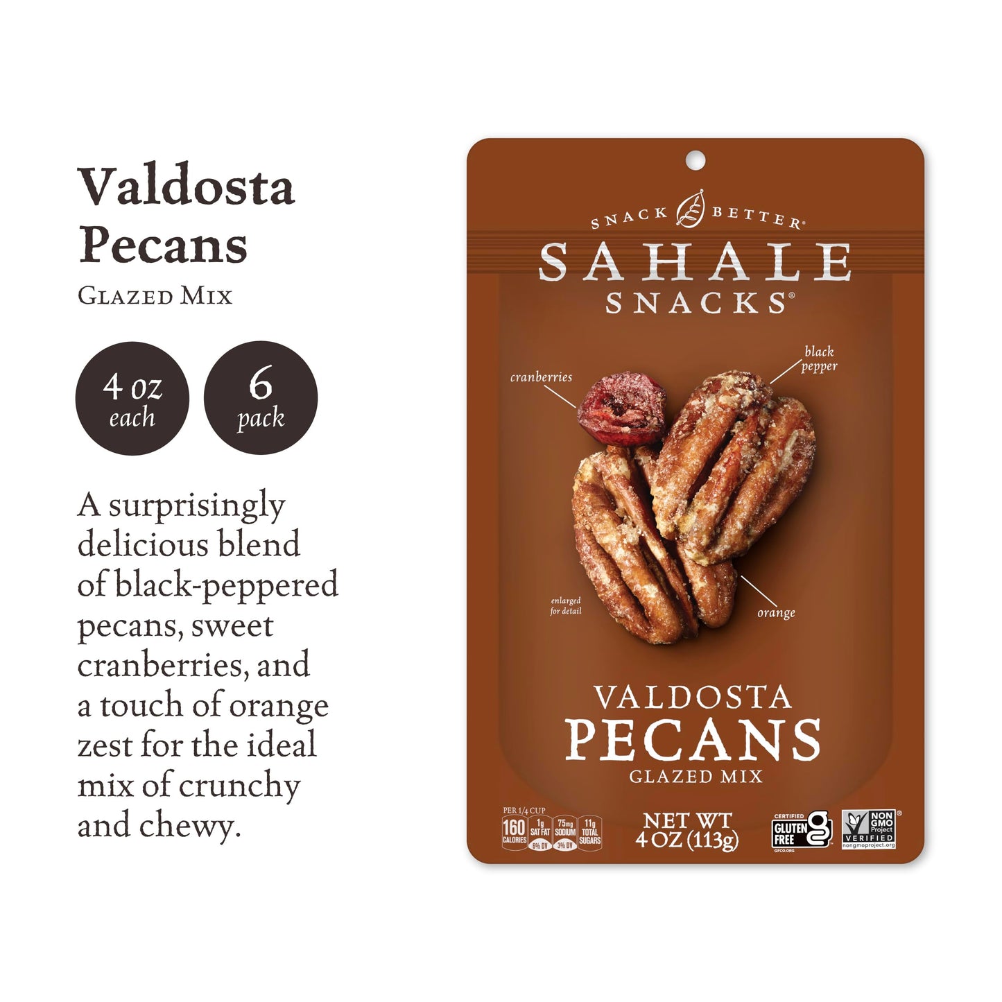 Sahale Snacks Glazed Mix Nut Blend Variety Pack, 1.5 Oz Grab & Go Bags (12 Total Packs) - Four Different Dry-Roasted Deluxe Mixed Nuts Blends Included - Non-GMO Kosher & Certified Gluten-Free Snacks