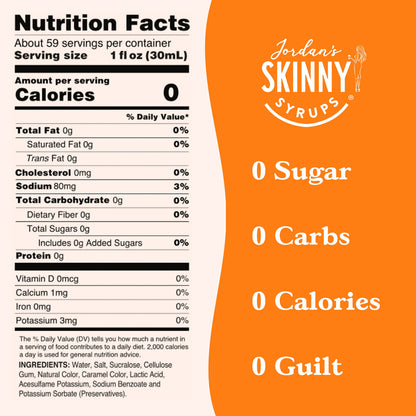 Jordan's Skinny Syrups Sugar Free Coffee Syrup, Vanilla Flavor Drink Mix, Zero Calorie Flavoring for Chai Latte, Protein Shake, Food and More, Gluten Free, Keto Friendly, 25.4 Fl Oz, 2 Pack