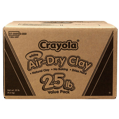 Crayola Air Dry Clay for Kids - White, Modeling Clay for Kids, Arts & Crafts, School Supplies, Teacher Classroom Must Have, 25lb