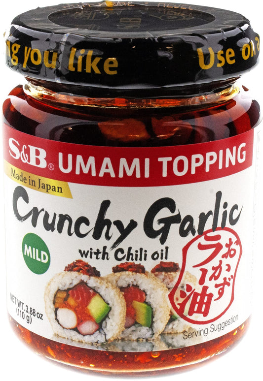 S&B Chili Oil with Crunchy Garlic, 3.88 Fl Ounce