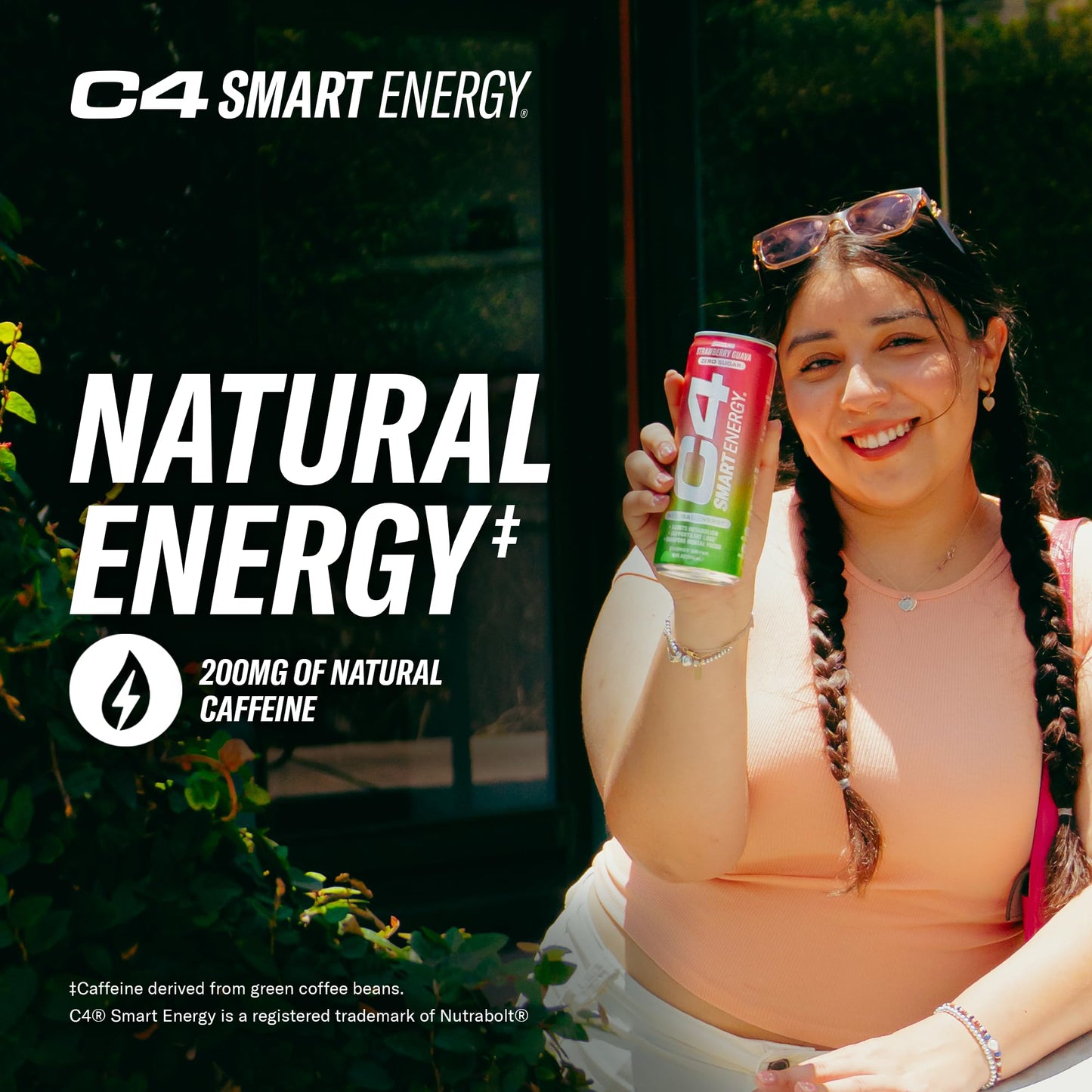 C4 Smart Energy Drink – Boost Focus and Energy with Zero Sugar, Natural Energy, and Nootropics - 200mg Caffeine - Cherry Berry Lime (12oz Pack of 12)