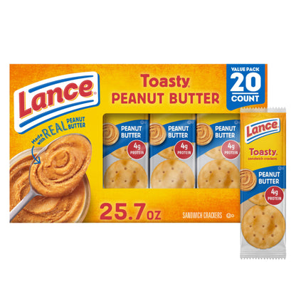 Lance Sandwich Crackers, Captain's Wafer Grilled Cheese, 10 Individual Packs, 6 Sandwiches Each