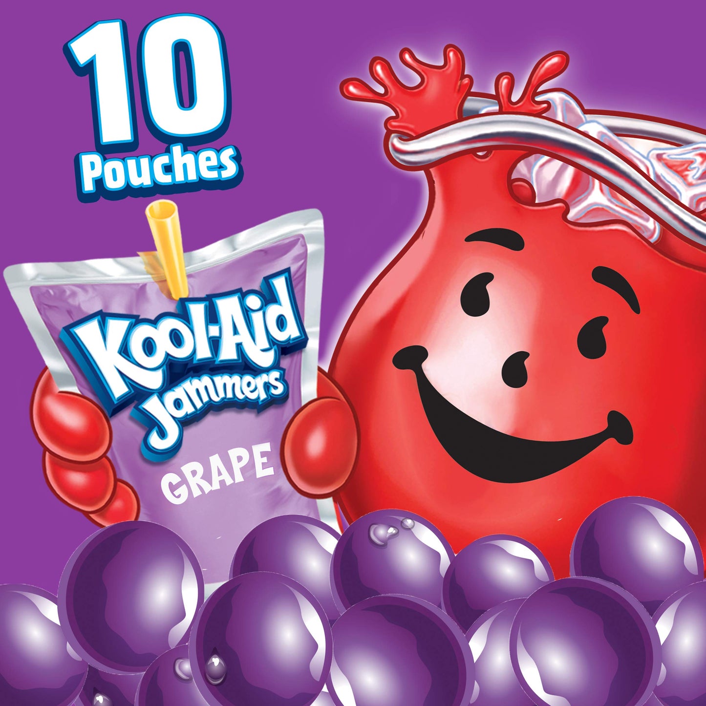 Kool-Aid Jammers Blue Raspberry Flavored Kids 0% Juice Drink (10 ct Box, 6 fl oz Pouches)