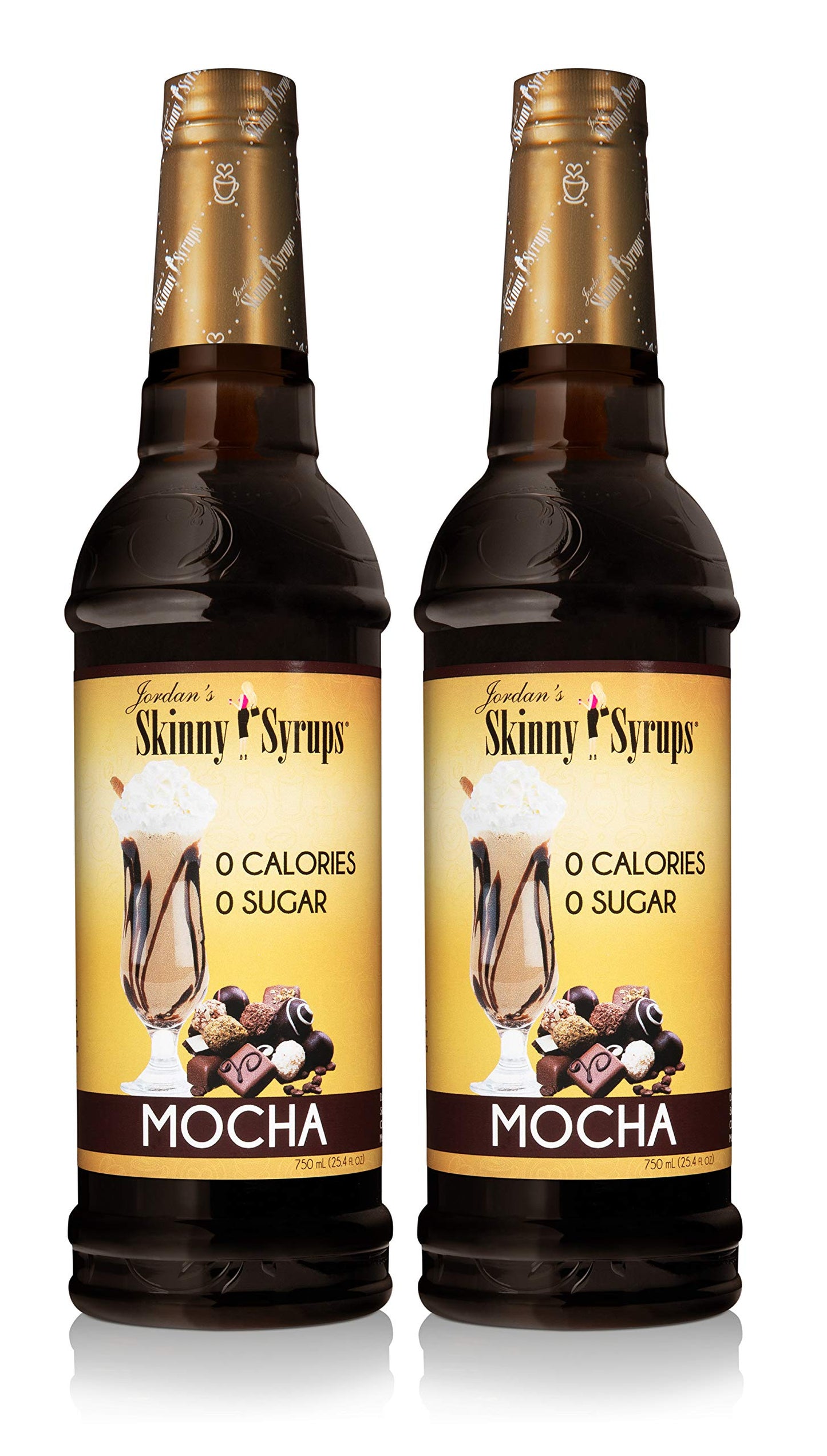 Jordan's Skinny Syrups Sugar Free Coffee Syrup, Vanilla Flavor Drink Mix, Zero Calorie Flavoring for Chai Latte, Protein Shake, Food and More, Gluten Free, Keto Friendly, 25.4 Fl Oz, 2 Pack