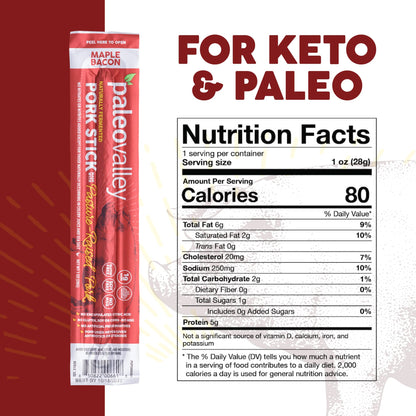 Paleovalley 100% Grass Fed Original Beef Sticks - Delicious Gluten Free Beef Snack - High Protein Keto Friendly