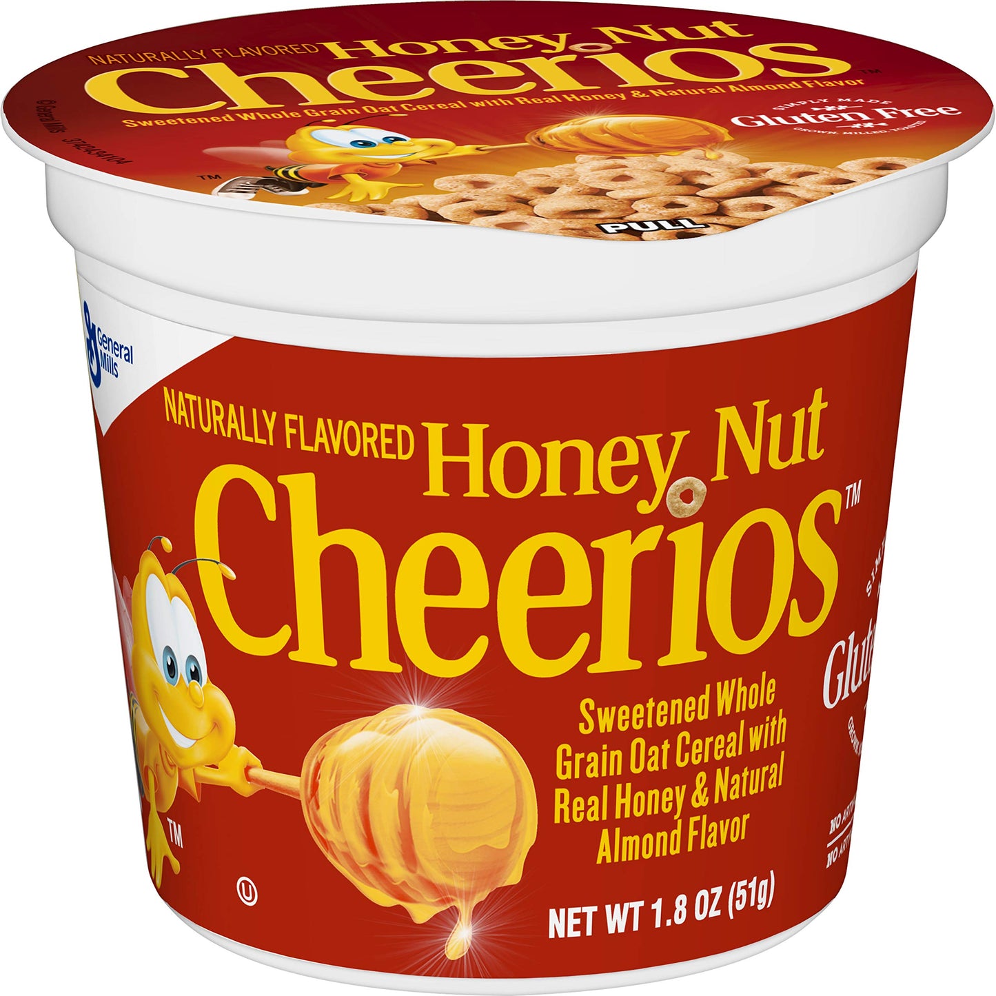 Honey Nut Cheerios Heart Healthy Cereal Cup, 1.8 OZ Single Serve Cereal Cup (Pack of 12)