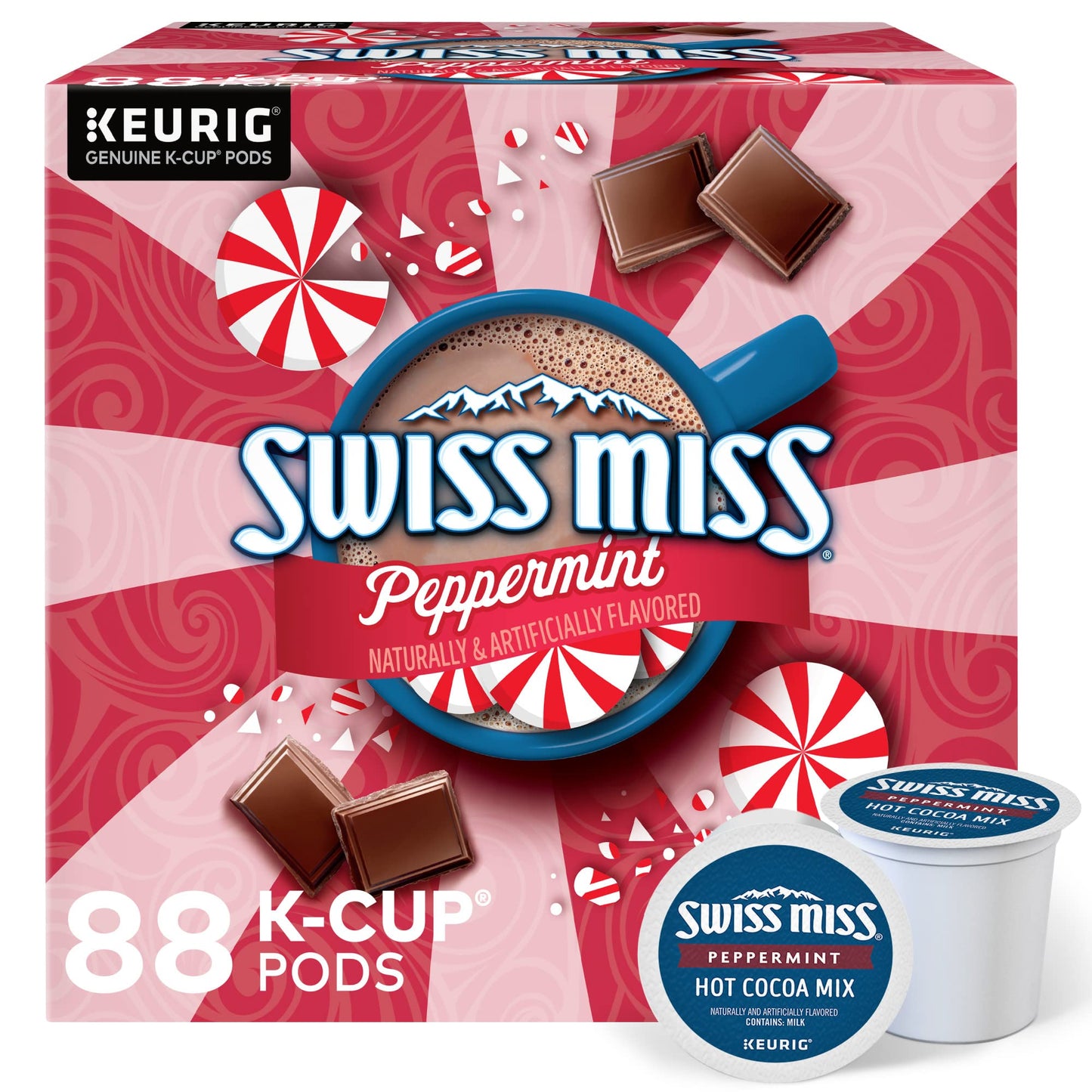 Swiss Miss Milk Chocolate Hot Cocoa, Keurig Single-Serve K-Cup Pods, 44 Count