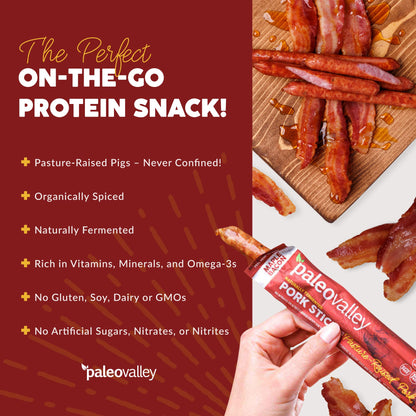 Paleovalley 100% Grass Fed Original Beef Sticks - Delicious Gluten Free Beef Snack - High Protein Keto Friendly