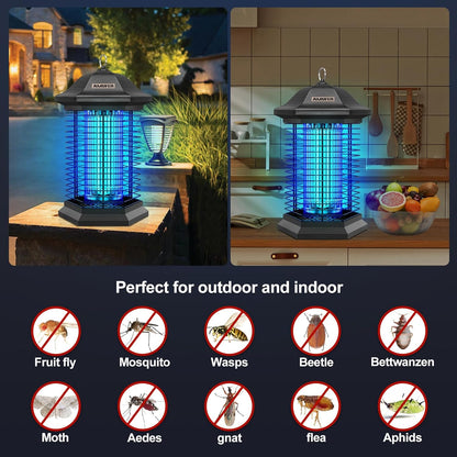 Bug Zapper Mosquito Zapper for Outdoor & Indoor, Upgraded 3 Mosquito Control Technologies, 2 Safety Protection Technologies, Insect Control Efficiency of 99.99%, Perfect for Backyard Patio Home