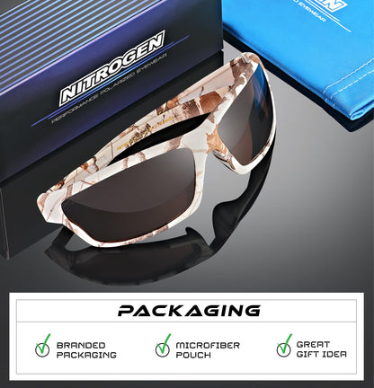 Nitrogen Polarized Wrap Around Sport Sunglasses for Men Women UV400 Protection Sun Glasses