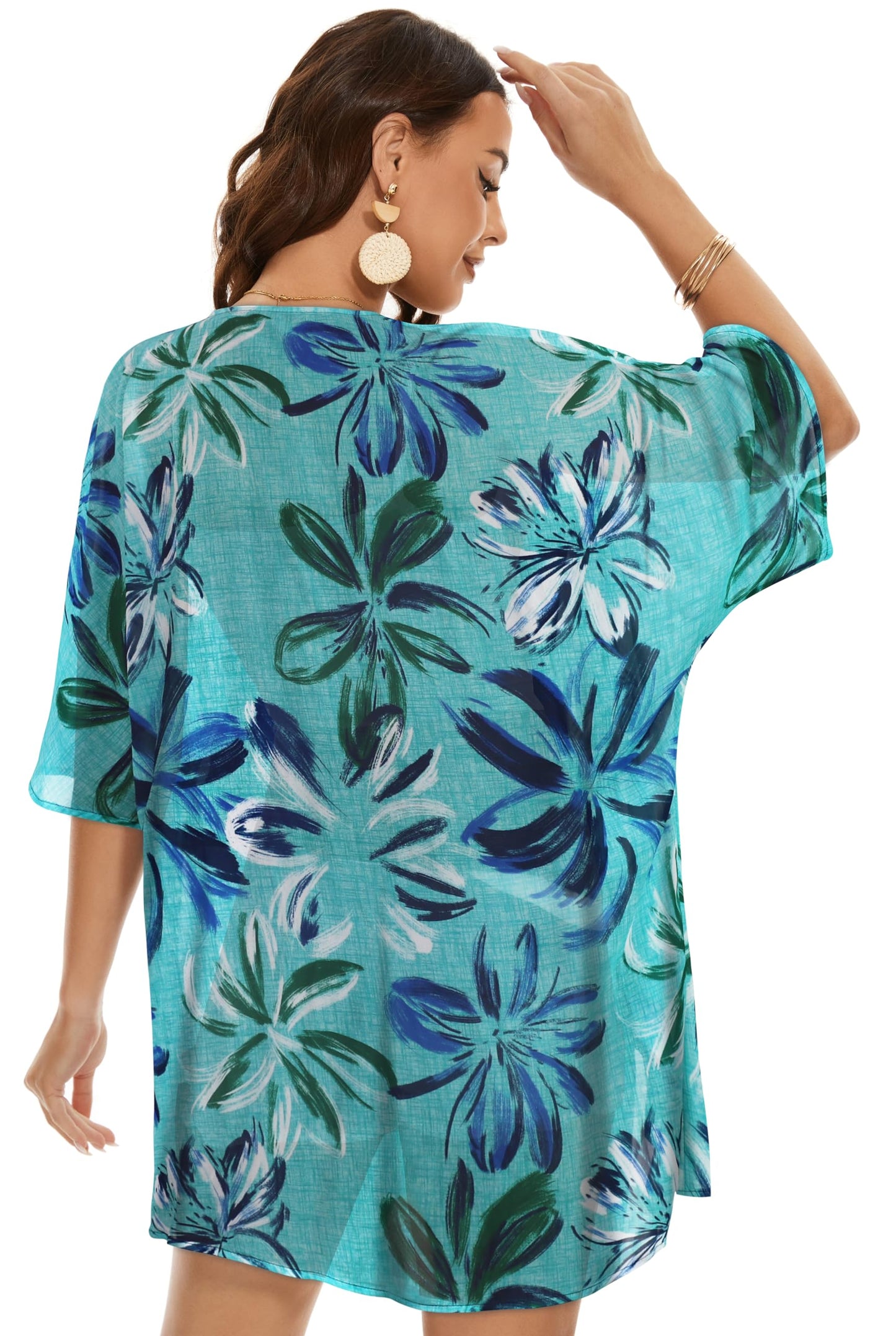 Womens Kimono Beach Cover Up Chiffon Cardigan Floral Tops Loose Capes