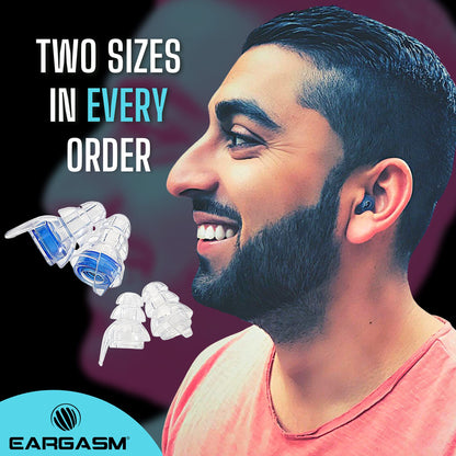 Eargasm High Fidelity Earplugs with Blue Filters - Reusable Noise Reduction Hearing Protection Ear-Plugs with Carrying Case for Concerts, Festivals, Raves, Musicians, Live Music, Sporting Events