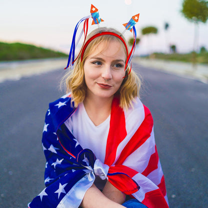 4th of July Headband, Fourth of July Accessories, Felt Patriotic Head Boppers Pack for 4th of July Party Favors