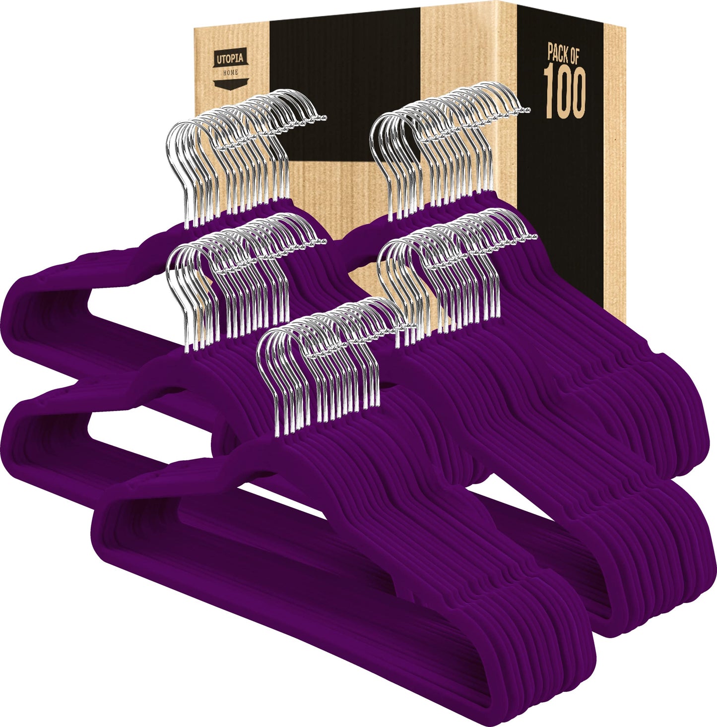 Utopia Home Velvet Hangers 50 Pack - Non-Slip Clothes Hangers - Black Hangers - Suit Hangers with 360 Degree Rotatable Hook - Heavy Duty Coat Hangers - Pants Hangers