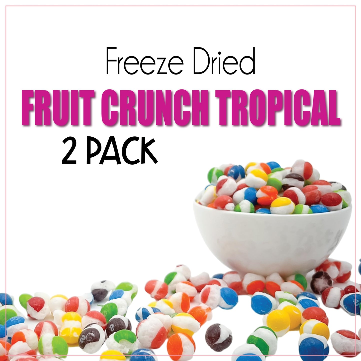 Fruit Crunch Original Candy Freeze Dried 16 oz 1 pound - Assortment Strawberry, Orange, Lemon, Grape, Lime Flavors Large 1lb Big Bag Pouch - Ideal Gift Snack 16oz