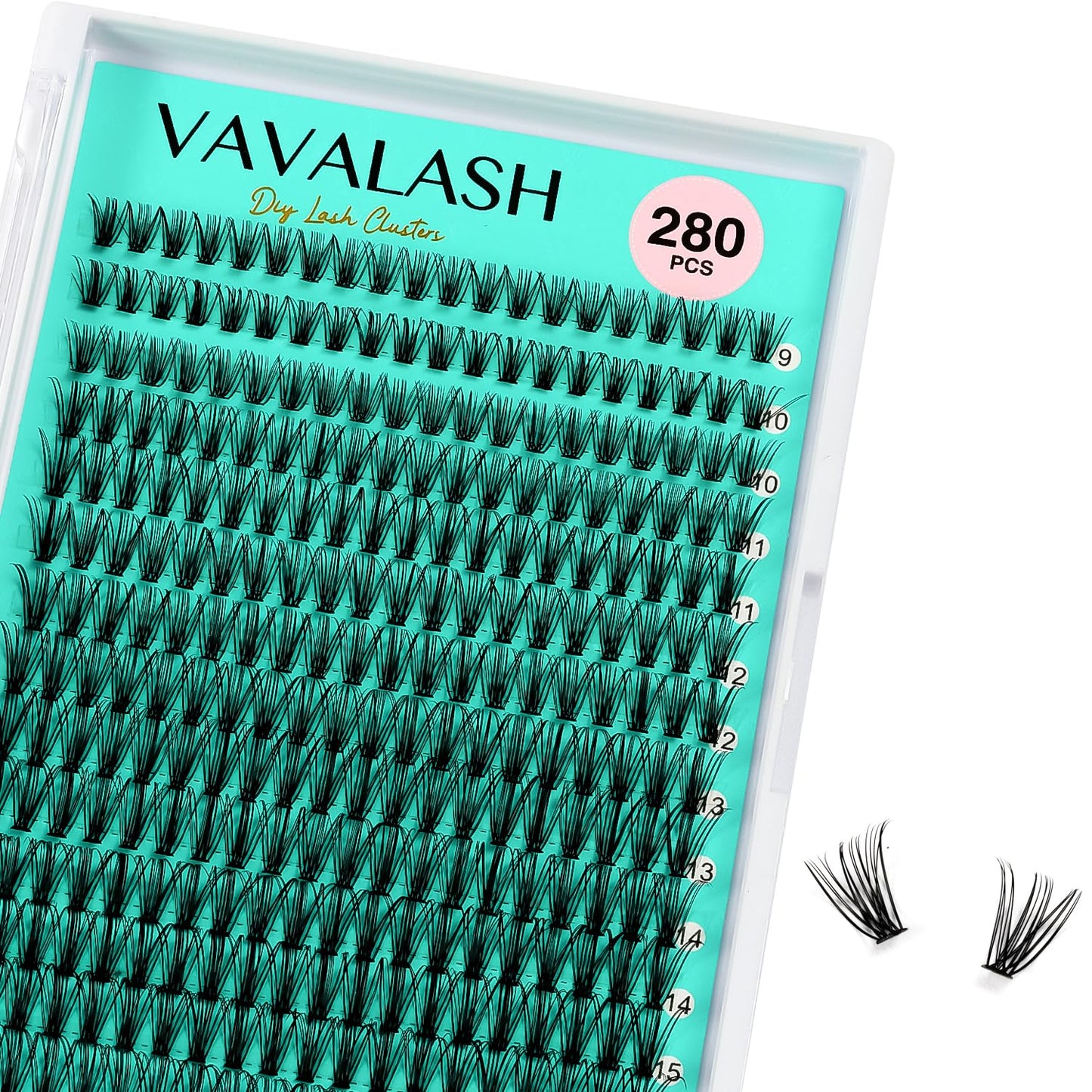 VAVALASH DIY Lash Extension Kit 280 Clusters Individual Lashes Kit 30D 40D 0.07D-10-16mm Lash Clusters, Lash Bond and Seal, Lash Tweezer for DIY Eyelash Extension at Home（Kit-30D+40D-0.07D-10-16MIX）