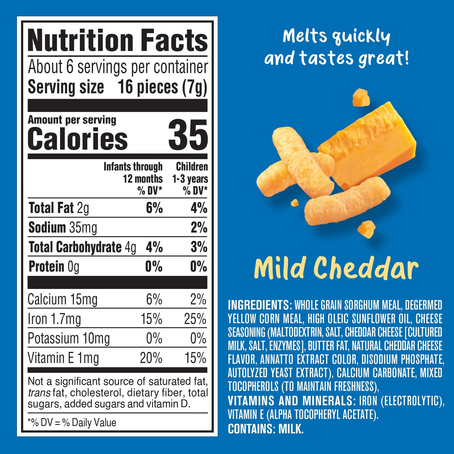 Gerber Snacks for Baby Lil Crunchies, Mild Cheddar, 1.48 Ounce (Pack of 6)