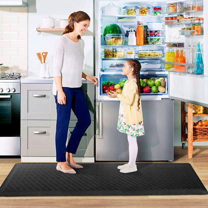 HappyTrends Floor Mat Cushioned Anti-Fatigue ,17.3"x28",Thick Waterproof Non-Slip Mats and Rugs Heavy Duty Ergonomic Comfort Rug for Kitchen,Floor,Office,Sink,Laundry,Black