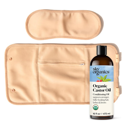 Sky Organics Castor Oil (2x16oz) USDA Organic Cold-Pressed Unrefined100% Pure Hexane-Free Castor Oil Conditioning & Healing For Dry Skin, Hair Growth for Eyelashes & Eyebrows with Exclusive Ebook