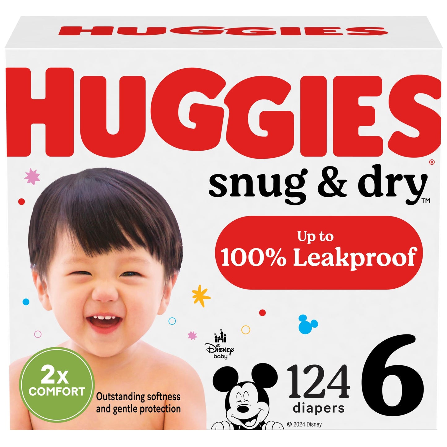 Huggies Size 2 Diapers, Snug & Dry Baby Diapers, Size 2 (12-18 lbs), 100 Count, Packaging May Vary