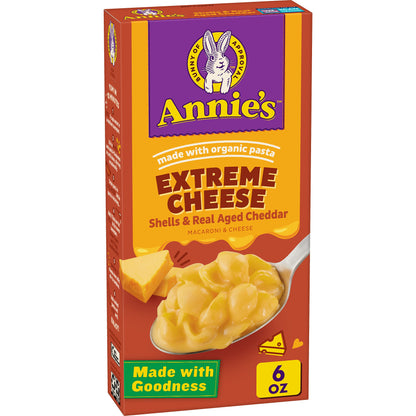 Annie's White Cheddar Shells Macaroni and Cheese with Organic Pasta, 6 oz (Pack of 12)