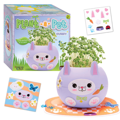 Creativity for Kids Plant-A-Pet: Kitty - Arts and Crafts for Kids Ages 6-8+, Gifts for Girls and Stocking Stuffers for Kids, Boy and Girl Toys, Chia Seed Plant Pet for Kids