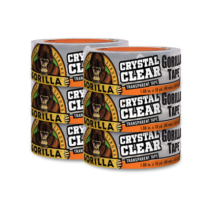 Gorilla Crystal Clear Repair Duct Tape, 1.88” x 18 yd, Clear, (Pack of 1)