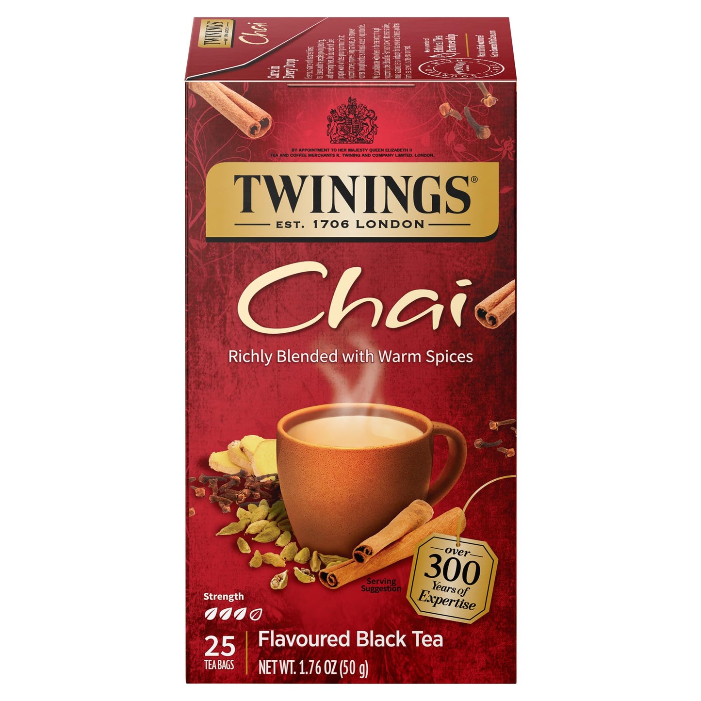 Twinings English Breakfast Black Tea, 100 Individually Wrapped Tea Bags, Smooth, Flavourful, Robust, Caffeinated, Enjoy Hot or Iced