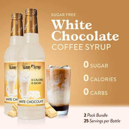 Jordan's Skinny Syrups Sugar Free Coffee Syrup, Vanilla Flavor Drink Mix, Zero Calorie Flavoring for Chai Latte, Protein Shake, Food and More, Gluten Free, Keto Friendly, 25.4 Fl Oz, 2 Pack