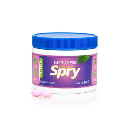 Spry Xylitol Peppermint Sugar Free Candy - Breath Mints That Promote Oral Health, Dry Mouth Mints That Increase Saliva Production, Stop Bad Breath, 240 Count (Pack of 1)