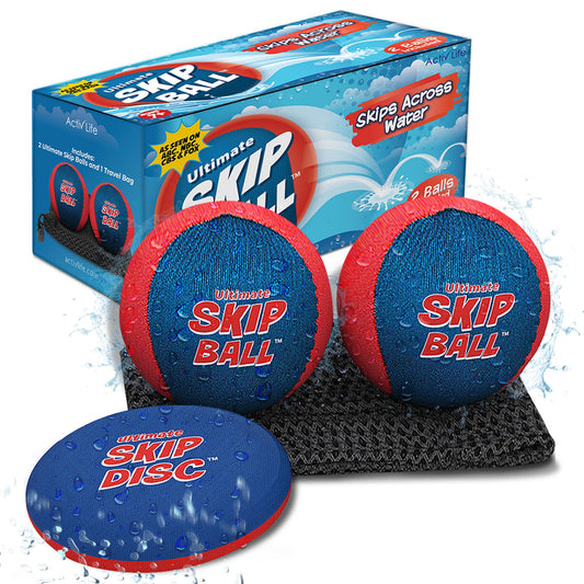 Activ Life The Ultimate Skip Ball – Water Bouncing Ball (2 Pack) Create Lasting Memories with Your Friends & Family at The Beach, Lake or Pool - Great for All Ages