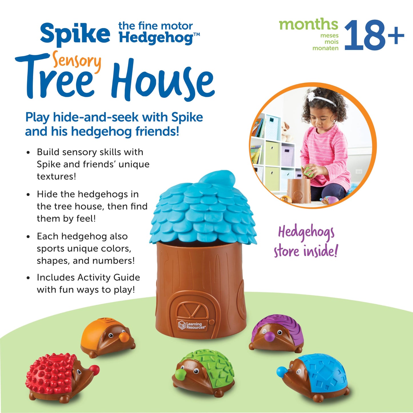 Learning Resources Spike The Fine Motor Hedgehog - Toddler Learning Toys, Fine Motor and Sensory Toys for Kids Ages 18+ Months, Montessori Toys