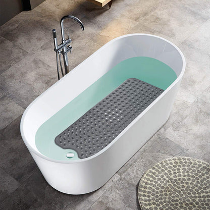 YINENN Bath Tub Shower Safety Mat 40 x 16 Inch Non-Slip and Extra Large, Bathtub Mat with Suction Cups, Machine Washable Bathroom Mats with Drain Holes, Clear