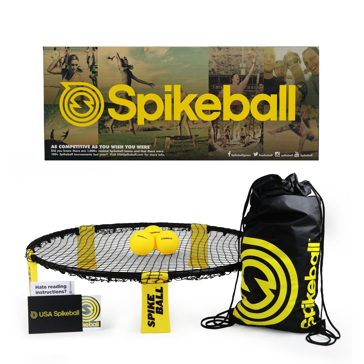 Spikeball 3 Ball Original Roundnet Game Set - Includes 3 Balls, net and Bag