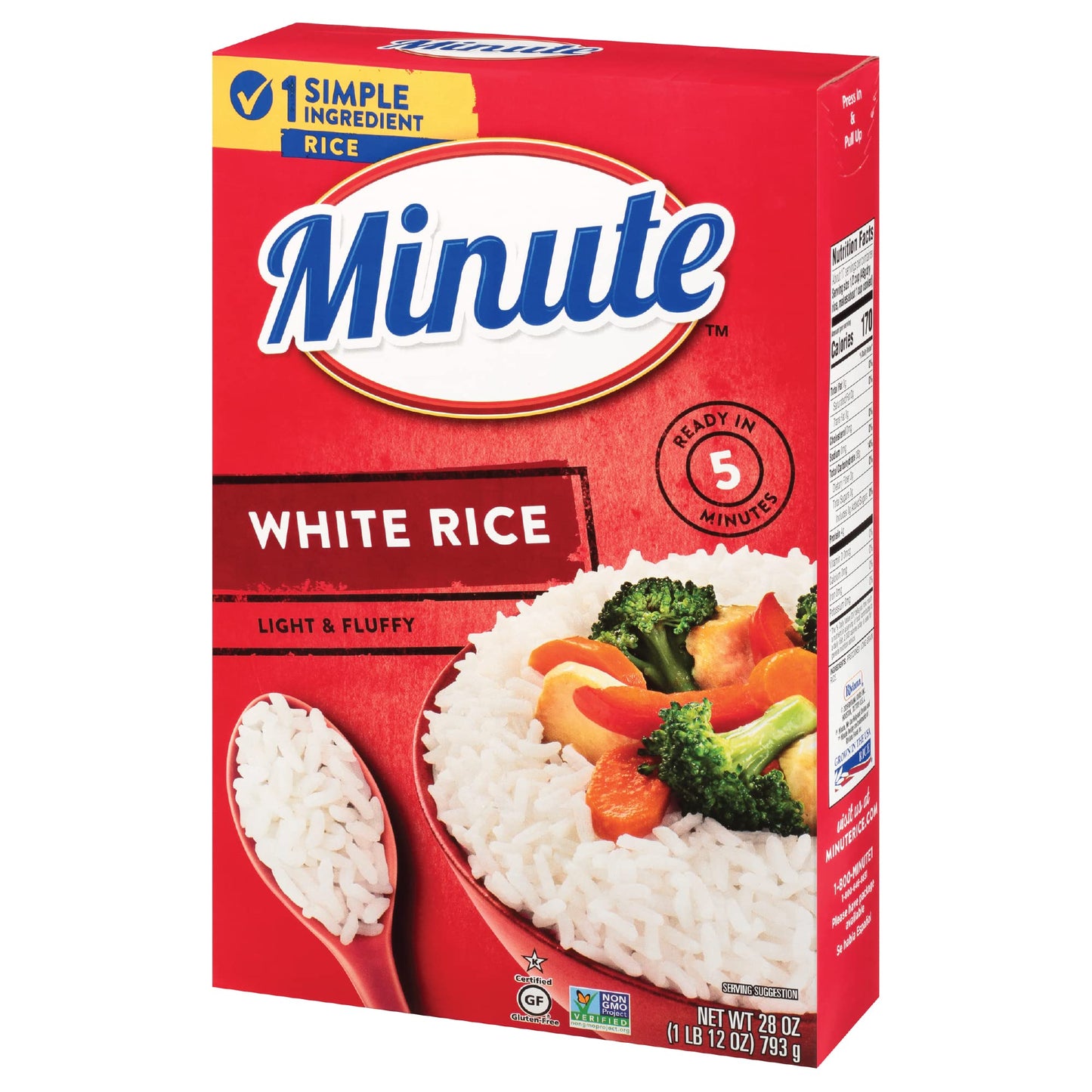 Minute White Rice, Instant White Rice for Quick Dinner Meals, 72-Ounce Box