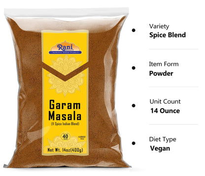 Rani Garam Masala Indian 11-Spice Blend 3oz (85g) PET Jar ~ All Natural, Salt-Free | Vegan | No Colors | Gluten Friendly | NON-GMO| Kosher | Indian Origin