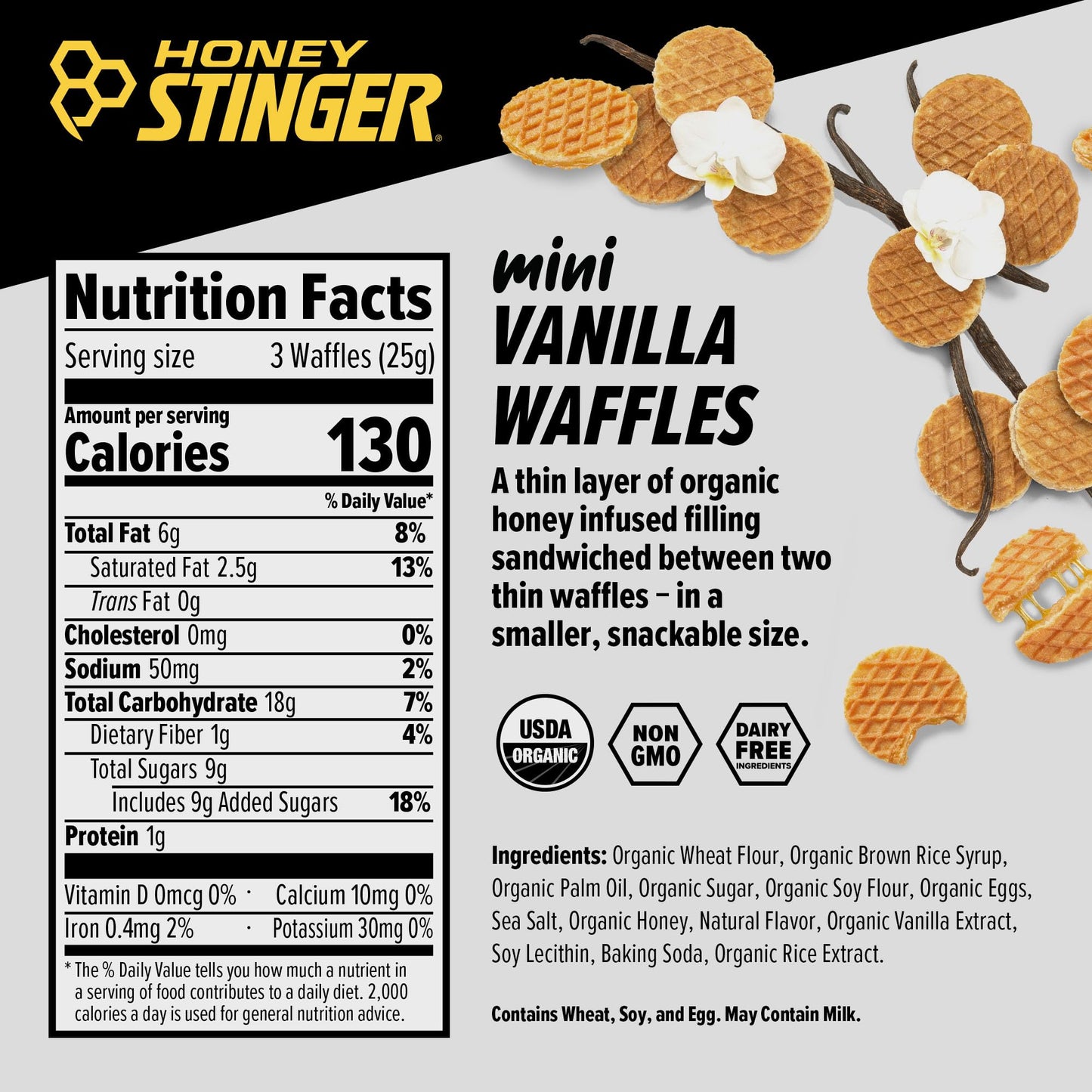 Honey Stinger Organic Honey Waffle | Energy Stroopwafel for Exercise, Endurance and Performance | Sports Nutrition for Home & Gym, Pre and Post Workout | Box of 16 Waffles, 16.96 Ounce (Pack of 16)