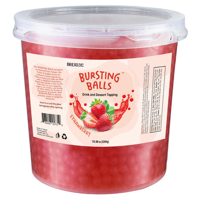 Strawberry Boba Pearls, Strawberry Popping Boba Bursting Boba, Strawberry Bubble Tapioca Pearls For Bubble Tea 1 Pound (Strawberry, 1 LB Pack of 1)