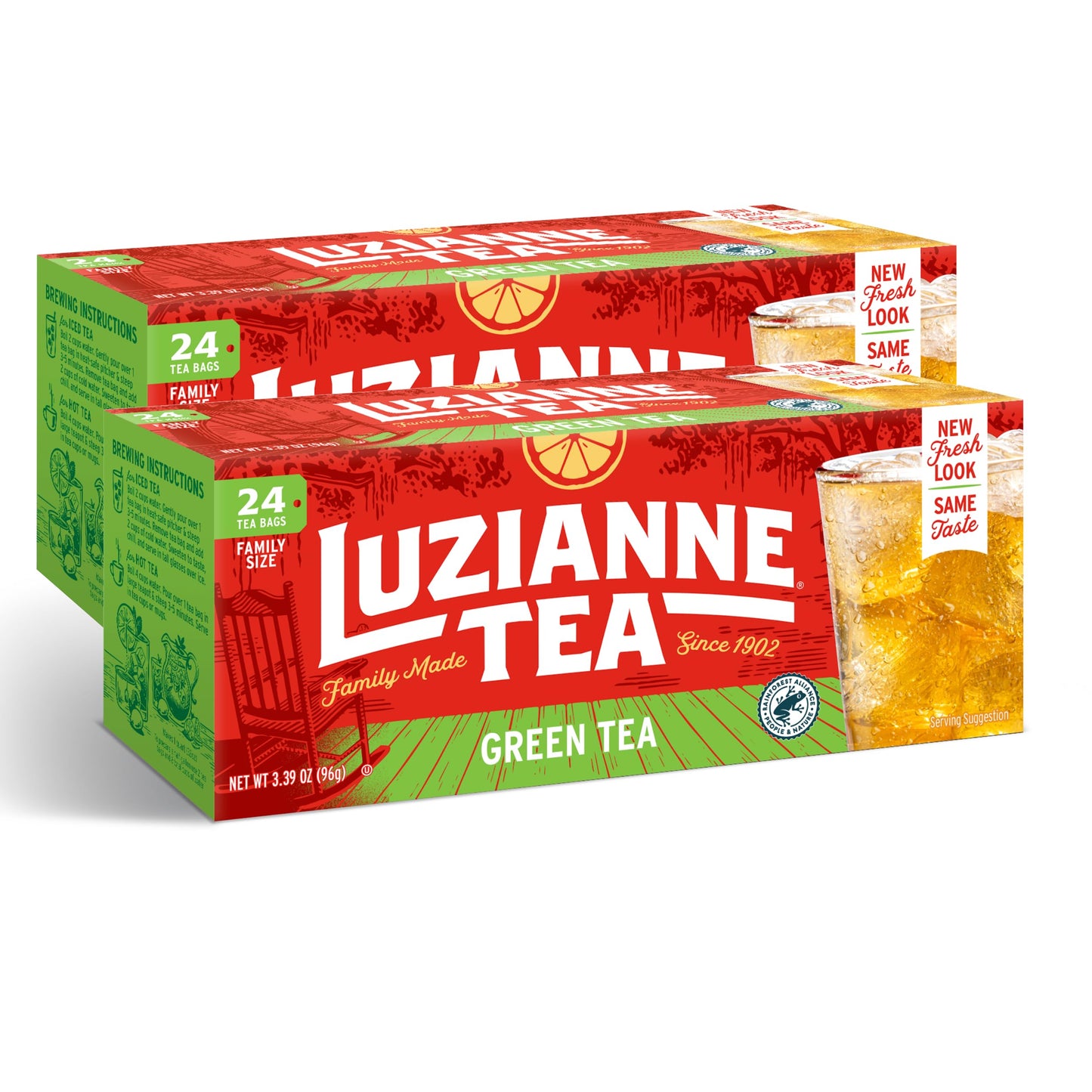 Luzianne Decaffeinated Iced Tea Bags, Family Size, 24ct Box (Pack of 6)