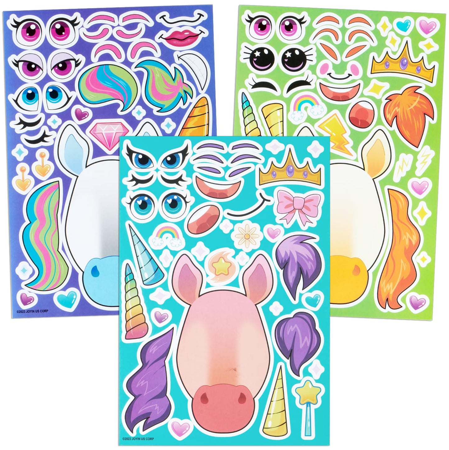 JOYIN 36 PCS 9.8”x6.7" Make a face Stickers for kids, Make Your Own Dinosaur Fantasy Animal Mix and Match Sticker Sheets Kids Crafts Party Favors Goodie Bags Stuffers for Kids