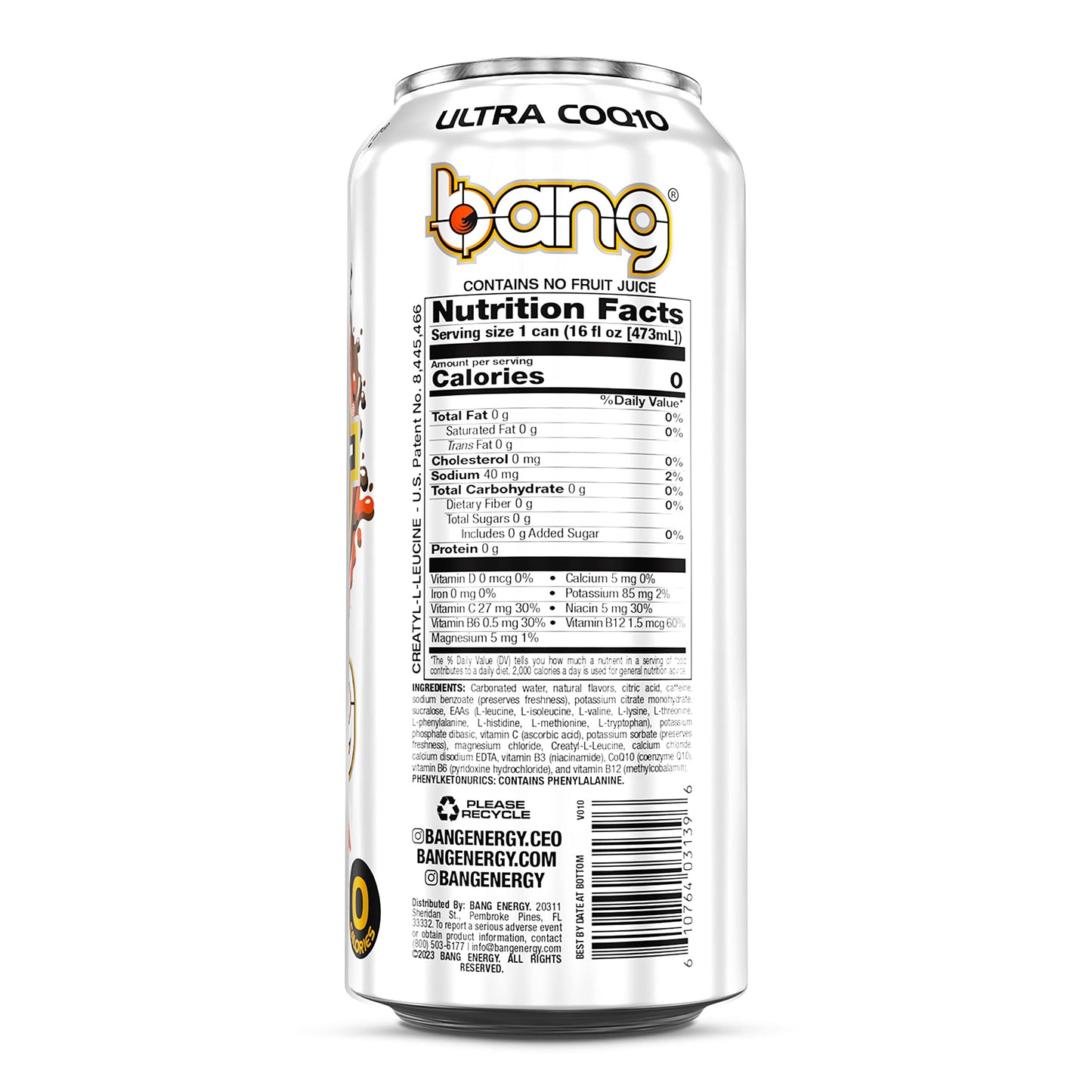 Bang Energy Bangster Berry, Sugar-Free Energy Drink, 16-Ounce (Pack of 12)