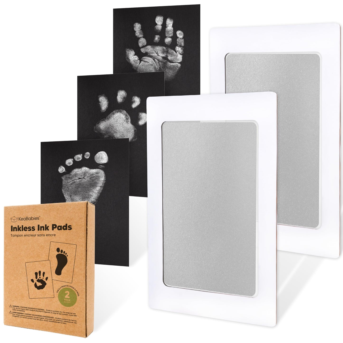 4-Pack Inkless Hand and Footprint Kit - Ink Pad for Baby Hand and Footprints - Dog Paw Print Kit,Dog Nose Print Kit - Baby Footprint Kit, Clean Touch Baby Foot Printing Kit, Handprint Kit (Jet Black)