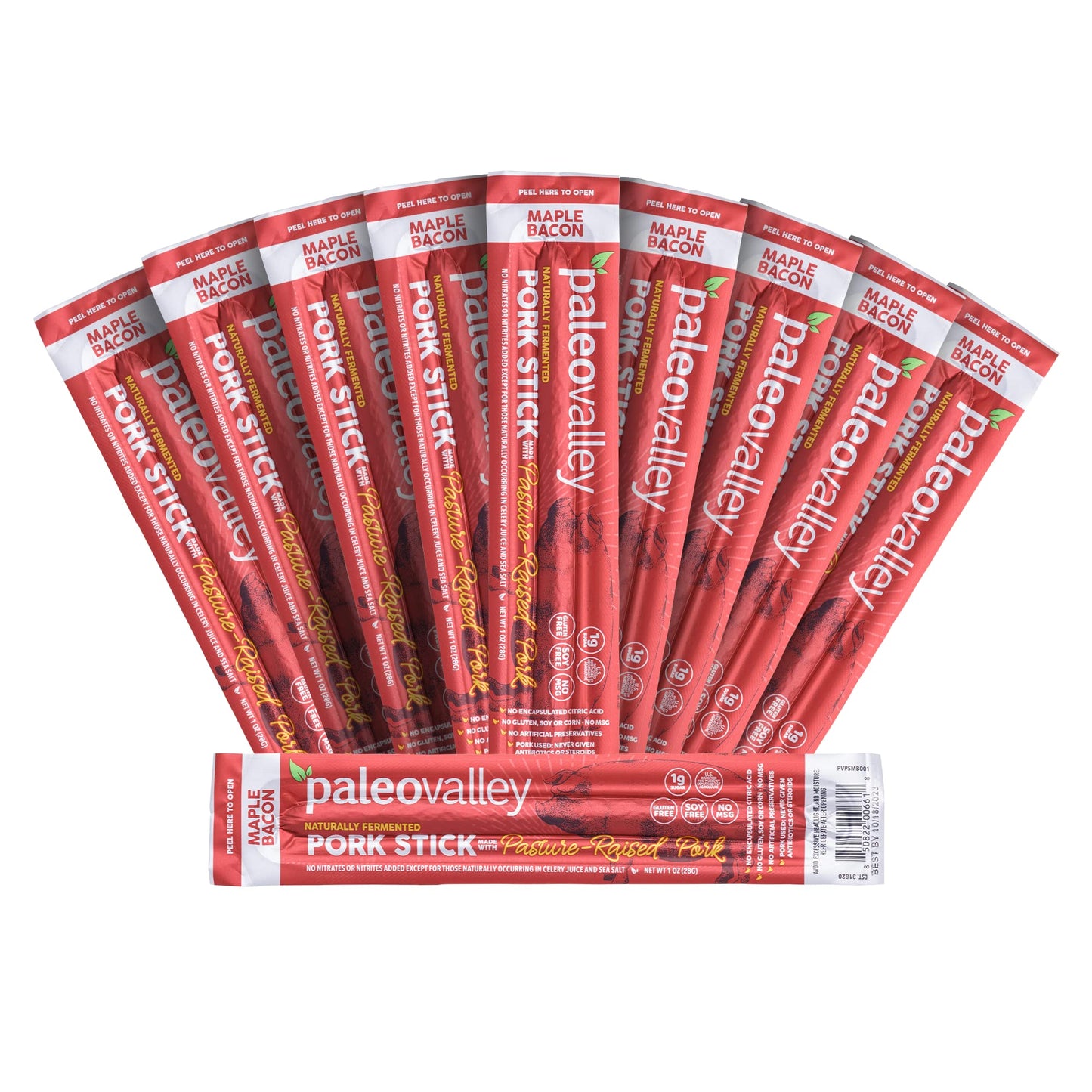 Paleovalley 100% Grass Fed Original Beef Sticks - Delicious Gluten Free Beef Snack - High Protein Keto Friendly