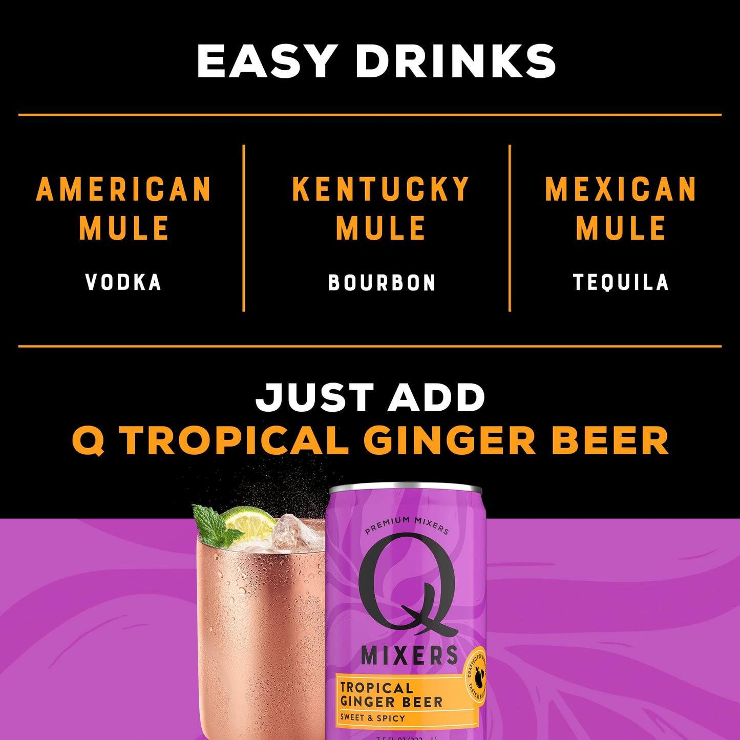 Q Mixers Tonic Water, Premium Cocktail Mixer Made with Real Ingredients, Only 45 Calories per Can, 7.5 Fl oz (Pack of 24)